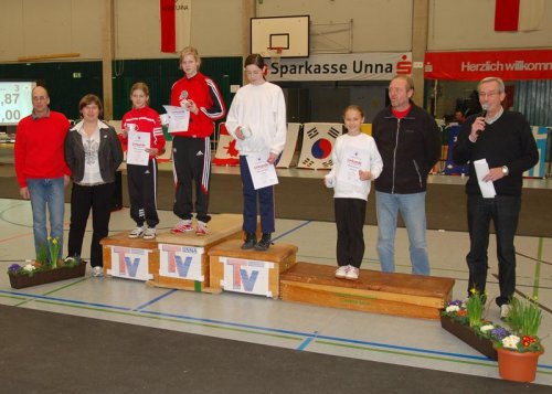 Viel zu halten gab es für Nadine Thiemann und Henrike Weiser bei der Siegerehrung Viel zu halten gab es für Nadine Thiemann und Henrike Weiser bei der Siegerehrung