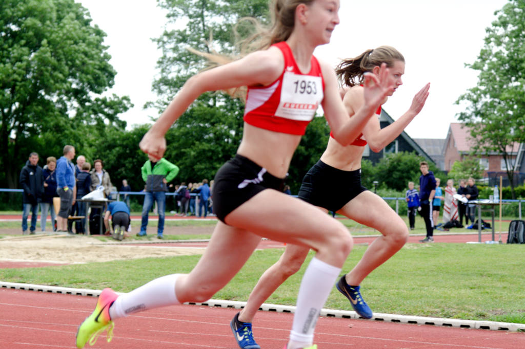 Voll Fokussiert: Annika Schulze Kalhoff im 100m Sprint