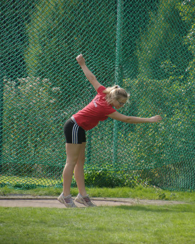 Bleib drin - der Wurf war weit! Leider konnte Ricarda Hemsing diesen Wurf nicht im Ring beenden. Mit 23,51m gewann sie Rang Drei in der Altersklasse W14.