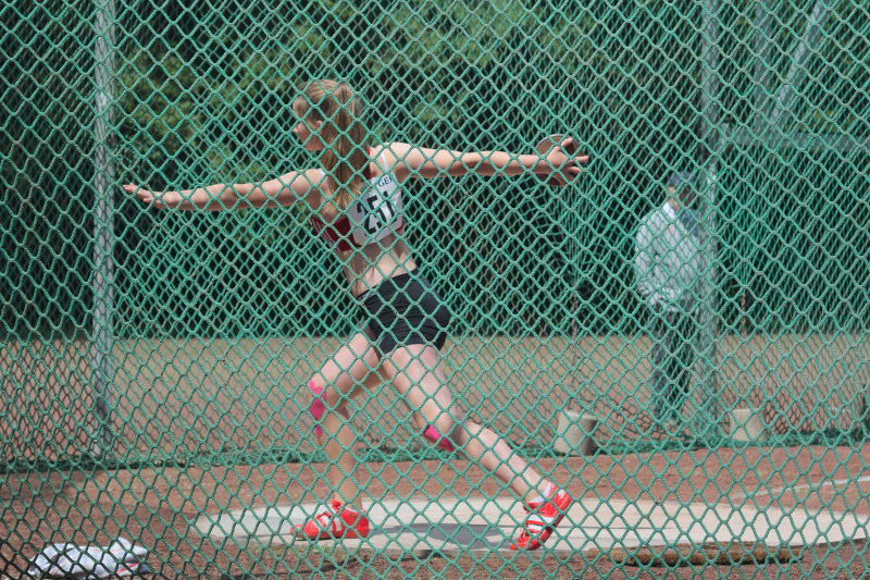 Jana Riermann gelang mit 31,92 Meter die zweitbeste Diskusweite in ihrer Riege. Foto: Ingo Roeschenkemper