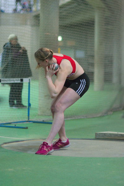 Mit 10,58m im Kugelstoßen erreichte Nadine Thiemann Platz 5 in der weiblichen Jugend U20.