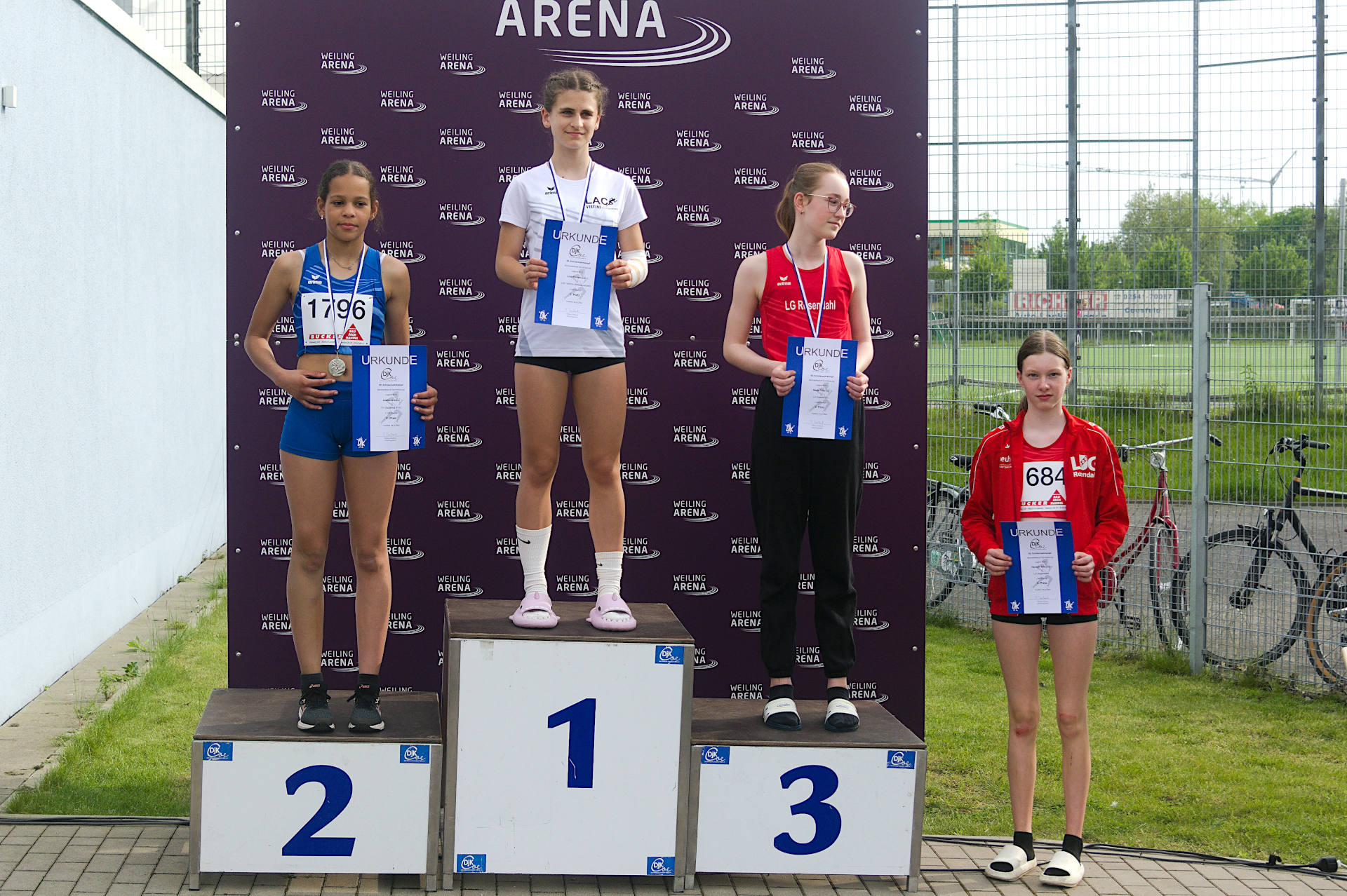 Siegerehrung im Block Sprint/Sprung mit Marja Thiiering und Hannah Artkamp